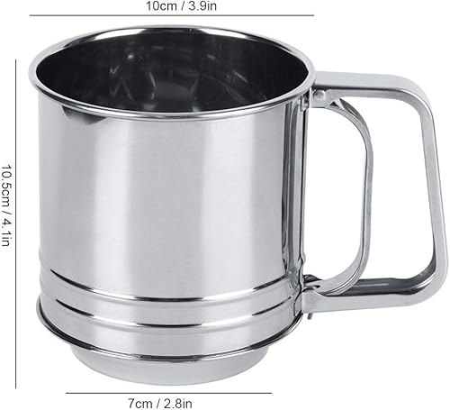 Coupe de tamis en acier inoxydable Coupe à la main Tamis à farine Squeeze Sucre à base de poudre de sucre Passoire fine pour filtre à gâteaux Dessert Recette de cuisine familiale Outil de cuisson et d - Nail Gallerys