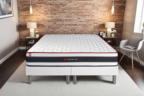 Ensemble Double sommier + Matelas Energy Ressorts ensachés et mémoire de Forme 180x200 | Epaisseur : 22 cm | Confort : Ferme - Nail Gallerys