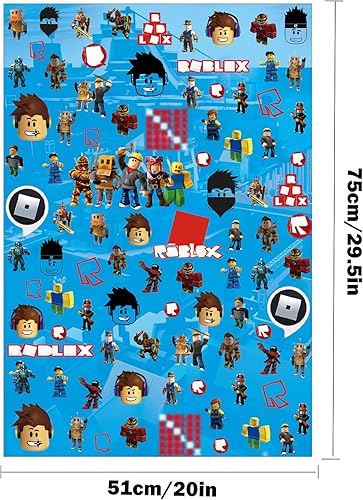 Roblox Papier Cadeau, 5Pcs Papier Cadeau Enfant, Ubephant 51 * 75cm Papier Cadeau Anniversaire, Durable Papier Cadeau Noel de Dessin Animé, pour Décoration de Vacances - Nail Gallerys