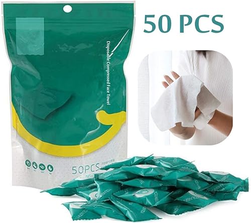50 Pièces Serviette Compressée Pièce Tissu Portable Jetables Voyage Mini Serviettes pour Lavege Visage Démaquillage Petite Serviettes pour Activité en Plein Air - Nail Gallerys