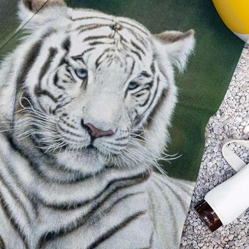 Serviette de Plage Tigre Blanc 90x170 - Nail Gallerys