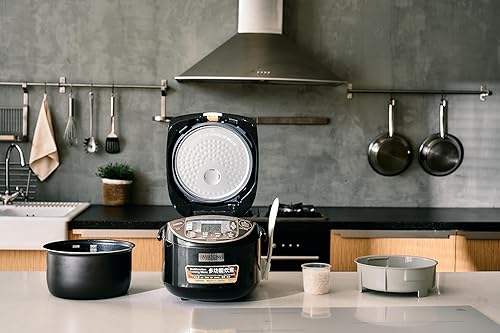 ZOJIRUSHI Cuiseur à riz premium NL-GAQ10-1,0 litre - avec fonction de maintien au chaud - avec verre doseur, cuillère à riz et panier vapeur - Avec cordon d'alimentation européen - Nail Gallerys