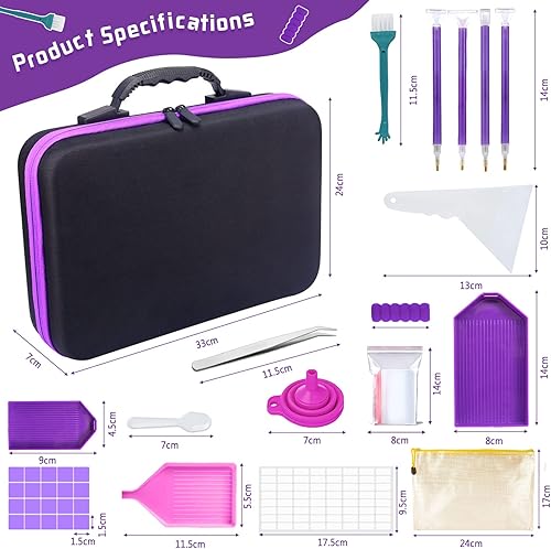 Frasheng Diamond Painting ,Boîtes d'accessoires de Peinture au Diamant 5D,60 Emplacements,Boîtes de Rangement ,Diamant Broderie Box,pour DIY Craft - Nail Gallerys