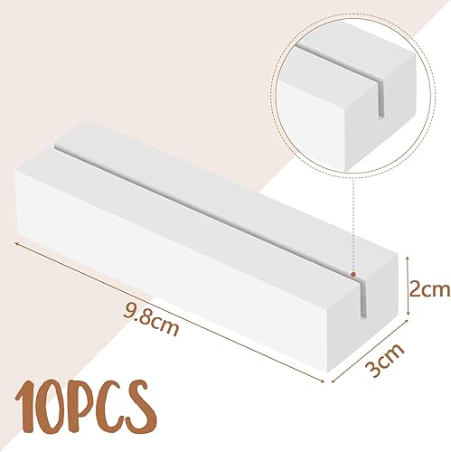 Sprifityy 10 Pièces Porte Carte Bois,porte-cartes en bois de hêtre,porte-cartes photo en bois pour mariages,banquets et fêtes,porte-cartes de menu, porte-photos,porte-cartes postales（Blanc） - Nail Gallerys