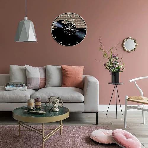 Smotly Horloge Murale en Vinyle, décoration Murale thème Pink Floyd Grande Horloge, Cadeau Horloge Murale créative Main idéale (Crochet Cadeau) - Nail Gallerys