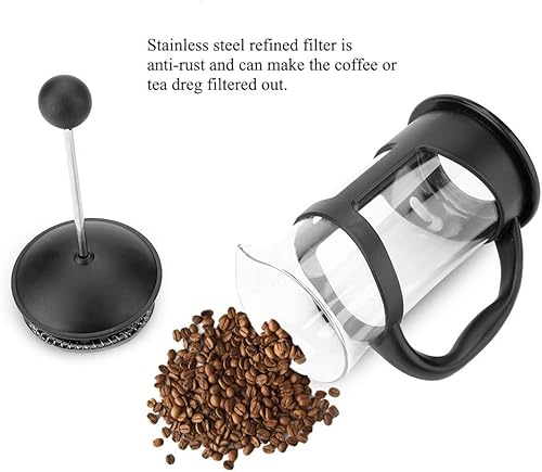 Fictory Press Coffee Pot-Portable inoxydable Verre acier Cafetiere presse française Maker Home Office Tea Coffee Pot (1000 ml) (Couleur : 600ml) - Nail Gallerys