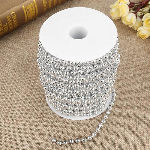Wakects Chaîne de Perles d'Arbre de Noël 25M / Rouleau 6mm - Guirlande ABS Décorative pour Mariage, Costumes, Bricolage Artisanat (Or) - Nail Gallerys