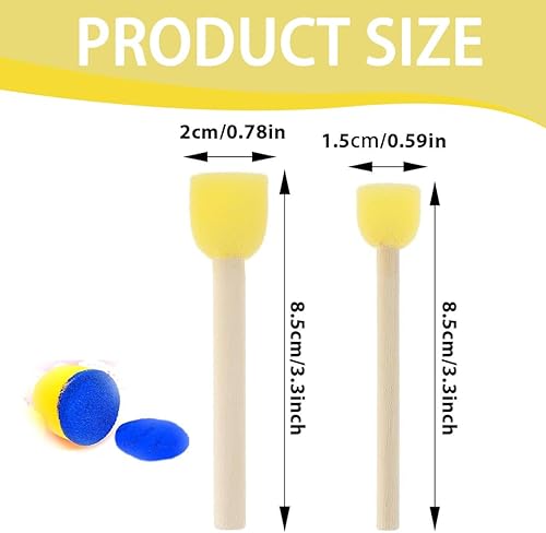 UYVPAER Lot De 20 Pinceaux Éponges, Ronds, Pour Bricolage, Peinture, Artisanat, Céramique, 2 Tailles Différentes De Brosses Éponge - Nail Gallerys
