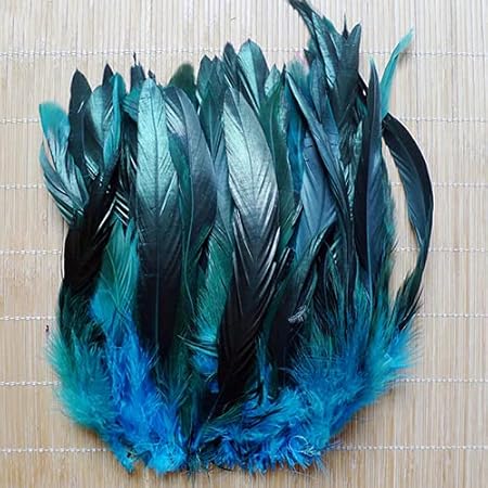 Qingsb Lot de 50 plumes naturelles pour décoration de vêtements 13 à 20 cm, bleu ciel, 50 Pcs - Nail Gallerys