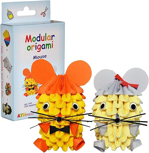 Origami modulaire 105-Pièces - Set Papier Petite Souris, Multicolore - Nail Gallerys