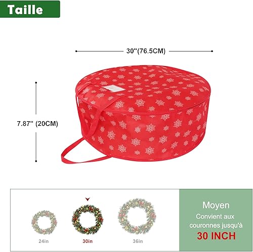 Sac de Rangement pour Guirlandes et Couronnes de Noël 76.5 * 20cm, Stockage de Noël Antipoussière, Guirlande Conteneur sac pour Décoration de Noël Guirlande et Guirlande sac de Rangement - Nail Gallerys