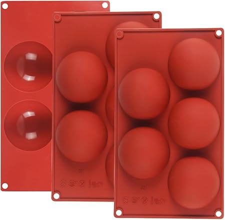 FCXVXCL Moule Demi Sphere Silicone, 4 Pcs Moules à Chocolat en Silicone, Moules en Silicone Plaque à Muffins Anti-adhésif Moule à Pâtisserie pour Muffins, Cupcakes, Brownies, Pudding - Nail Gallerys