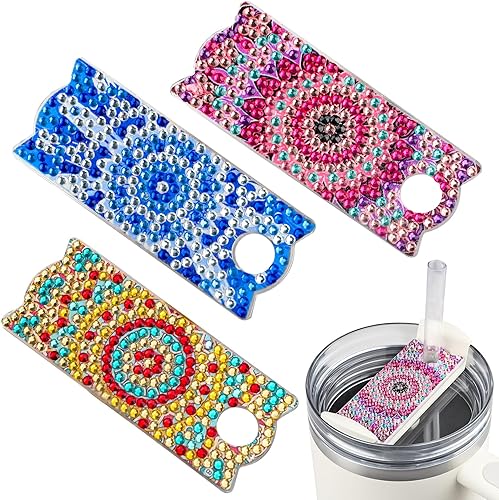 QENSPE 3pcs DIY Gobelet Décor du Couvercle pour Stanley Quencher H2.0 Tumbler 1200ML, Peinture Diamant Mug Tasse Paille Couvercle Etiquette Décor Gobelet Tasse Accessoires - Nail Gallerys