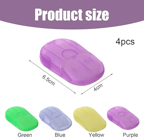 DHWEKU Savon en Papier jetable,4x boîtes (80 feuilles au total) de feuilles de savon, savon jetable portable voyage， Feuilles de Savon pour Les Mains, Feuille de Savon Nomade,4 Couleurs - Nail Gallerys