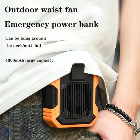 PEKJDS Ventilateur de piste Turbo, Ventilateurs de taille portables rechargeables avec lampe de poche et banque de puissance, Ventilateur de collier portable mains libres à 3 vitesses (Green) - Nail Gallerys