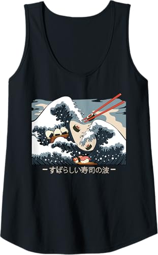 La grande vague de sushis au large de Kanagawa Esthétique Débardeur - Nail Gallerys