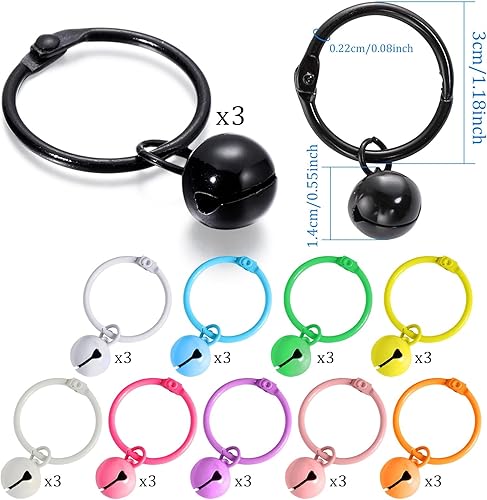 Mousqueton Rond,Porte Clef Mousqueton,30 Pièces Anneau Porte Clef,Attache Porte Clé,Anneaux de Reliure,Anneaux Reliure pour Travaux Manuels - Nail Gallerys