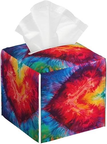 Mexpekil Housse de boîte à mouchoirs carrée en cuir synthétique avec motif cœur rose ombré pour salle de bain, bureau, voiture, cuisine, serviettes, distributeur de mouchoirs faciaux - Nail Gallerys