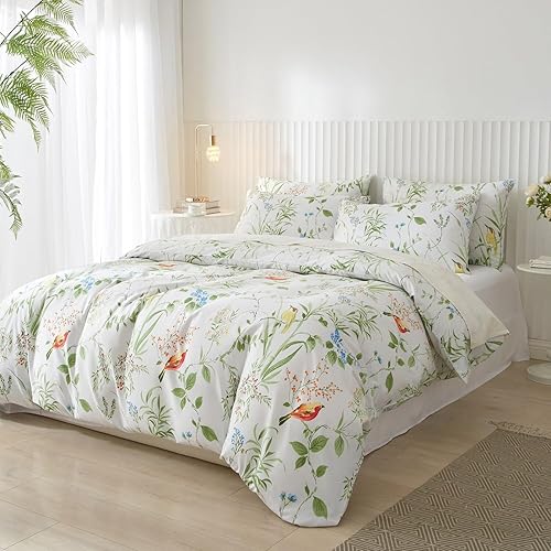 Luowei Parure de Lit 220x240 cm Jaune Orange Fleurie Feuilles Housse de Couette 2 Personnes Adulte Très Doux Housse Couette Imprimée en Microfibre avec Fermeture Éclair et 2 Taies d'oreiller 65x65 cm - Nail Gallerys