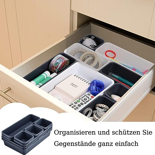 Organisateur Tiroir, 8 Pièces Drawer Organizer, Organiseur de Tiroir de Bureau pour Bureau,Coiffeuse,Salle de Bain, Cuisine, Blanc - Nail Gallerys