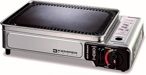 KEMPER - Plancha gaz portable 2300W plaque anti adhésive + 8 cartouches gaz camping + Valise de transport - Nail Gallerys