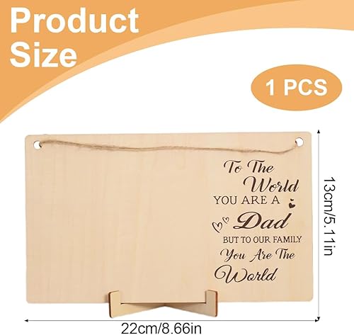 SIRLOMU Tableau de messages cadre en bois naturel, avec pinces, Cadeau pour papa, Carte de vœux, Fête des pères original, Meilleur du monde, Je t'aime papa, Support photo DIY avec Polaroid (10x15 cm) - Nail Gallerys