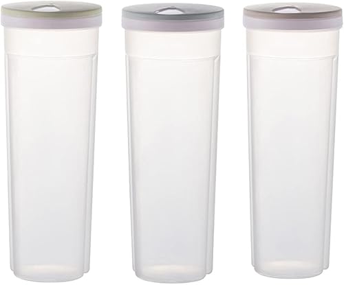 3 Pièces Boîte de Rangement Pour Aliments, Boite Rangement Cuisine, Boîte de Rangement pour Nouilles, Récipient en Plastique pour Nouilles, pour Stocker les Farine,Cereales,Pâtes (3 Couleurs) - Nail Gallerys