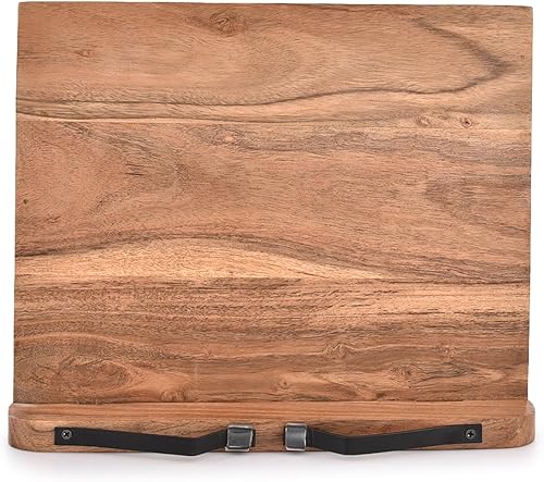 Indus Lifespace Acacia Support de livre en bois - Angle réglable - Pour livre de texte, récepteur, livres de musique, tablette pour la maison, le bureau, la cuisine - 7,94 cm x 22,86 cm x 3,81 cm - Nail Gallerys
