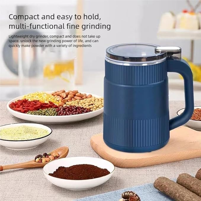OZPPM Machine À Écraser Électrique, Moulin Petit Multifonction, 8 Lames Moulin À Épices Poudre Fine, Acier INOX 304, for Herbes, Café, Noix, Grains - Nail Gallerys