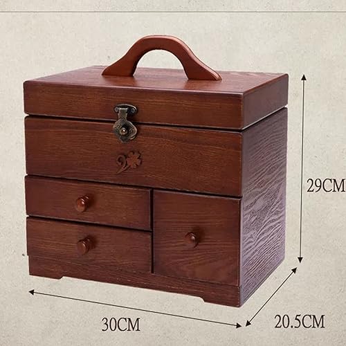 Generic Boîte à couture en bois avec 3 tiroirs – Parfait pour le bricolage, les vêtements et la couture de literie – Organisateur multifonction pour outils et tissus - Nail Gallerys