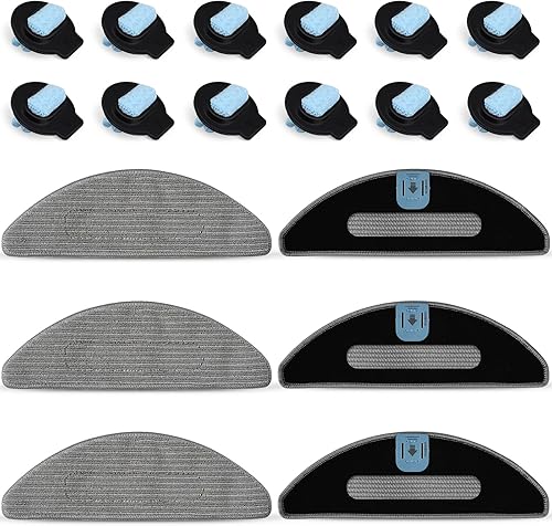 NIXOOT Lot de 18 recharges pour iRobot Roomba Combo i8+ / i8 / Combo j5 / Combo j5+ / Combo i5 / Combo i5+ - Chiffons de nettoyage lavables en microfibre (6 tampons de nettoyage + 12 lingettes de - Nail Gallerys