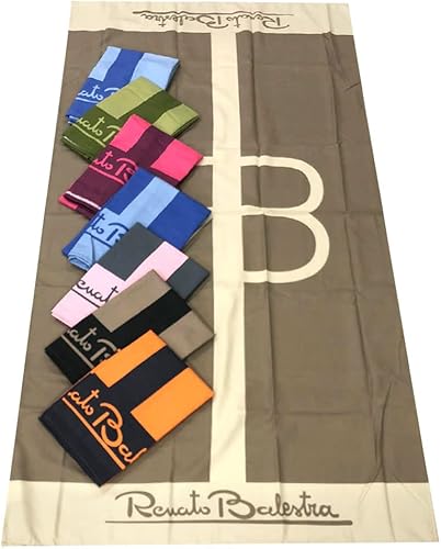 Renato Balestra Serviette de Plage en Microfibre Lot de 3 Multicolore(Orange+Fango-Noir+Fraise) - Nail Gallerys