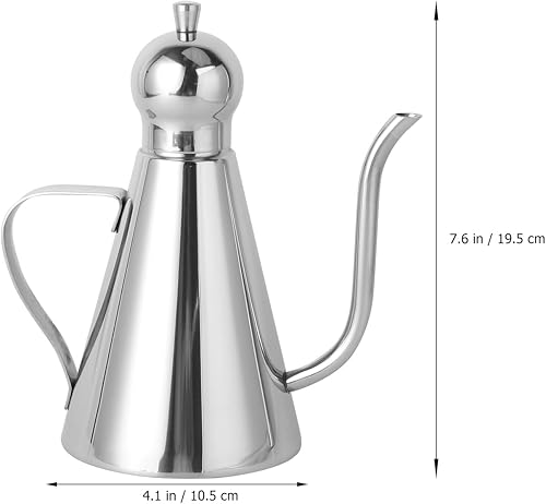 Pichet à huile d'olive en acier inoxydable avec couvercle amovible 350 ml, Acier anti-rouille, é, Größe 2 - Nail Gallerys