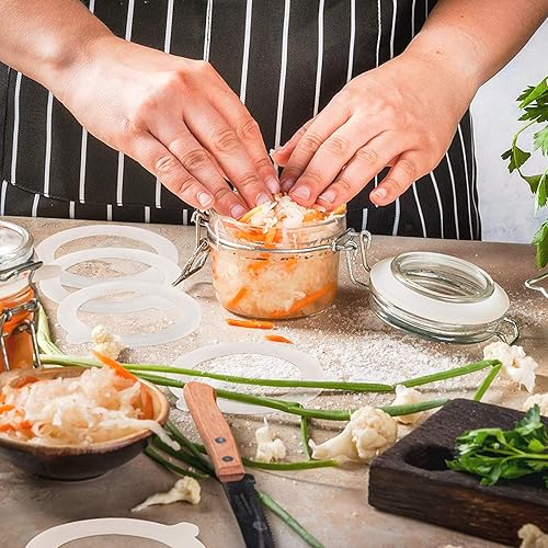 Joints de Bocal de Remplacement, 12 Pièces Anneaux Conservation Silicone pour Couvercles de Bocaux, Bocaux Ronds, 95 x 69 mm, Blanc - Nail Gallerys