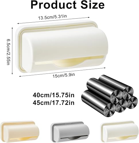 SITAKEGS Distributeur de Sacs poubelles, 3PCS Organisateurs de Sacs Poubelle Montage Mural avec 100 Sacs Poubelles, Sacs d'épicerie sous évier pour Fond de boîte de Conserve Armoire - Nail Gallerys