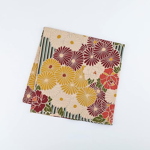 NOREN Furoshiki Petit tissu d'emballage 50 cm (fleur bleue rétro), fabriqué au Japon, 100 % coton, sac à bento japonais, bandana japonais - Nail Gallerys