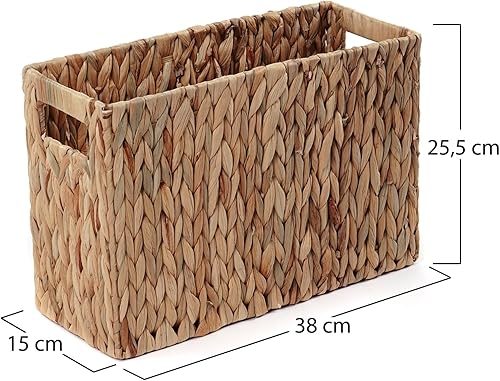 CREEDWOOD Corbeille À JOURNAUX Talia | Jacinthe deau, 38cm | Porte-revues tressé, Nature Porte-revues, Porte-Magazine, Collecteur de journaux, Corbeille de Rangement - Nail Gallerys