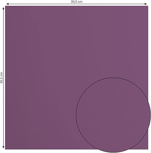 Florence Papier Cartonné Violet Lisse - 30,5 x 30,5 cm - Clematis - 20 feuilles - 216 g/m² - Papier pour Scrapbooking, Carterie, Perforation et Faire Part de Mariage - Nail Gallerys