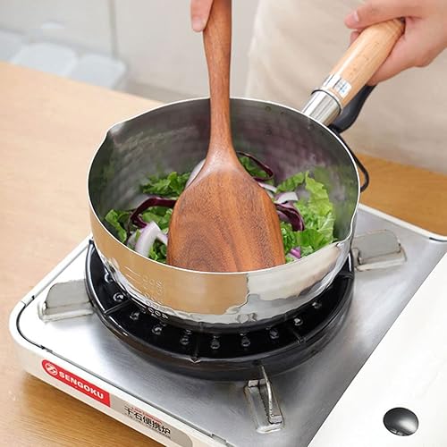 HEMOTON Yukihira Panier en Acier Inoxydable Yukihira Casserole de Sauce Multifonctionnelle Casserole Soupe de Nouilles Pot Pot avec Poignée en Bois - Nail Gallerys