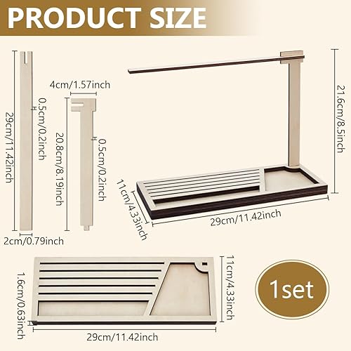 PH PandaHall Porte Bobines en Bois pour Fil à Broder Organisateur de Fil à Broder en Bois à 5 fente Support de Bobine pour L'Artisanat le Point de Croix la Broderie la Couture 29x11x21.6cm - Nail Gallerys