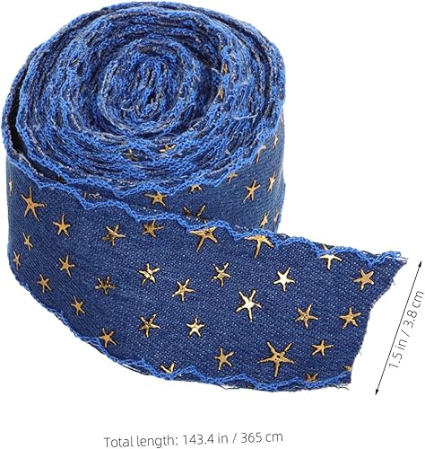 IMIKEYA Sangle en jean ruban envelopper faire la fête -grain coudre garniture de guimpe pour le rembourrage patchs étoiles en denim arc de cheveux en jean polyester - Nail Gallerys