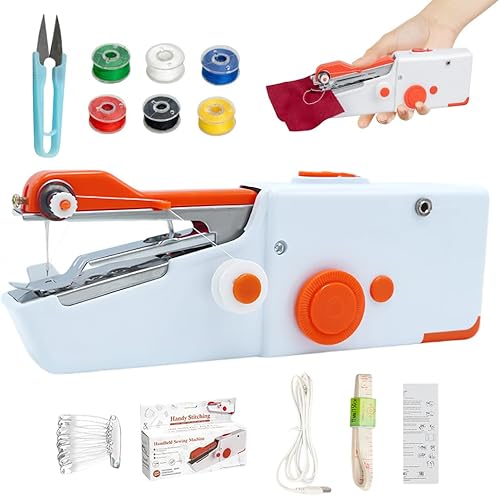 Machine à coudre portative, mini machine à coudre pour débutants adultes, machine à coudre portable, facile à utiliser, couture rapide, convient pour vêtements, rideaux en tissu, maison et voyage - Nail Gallerys