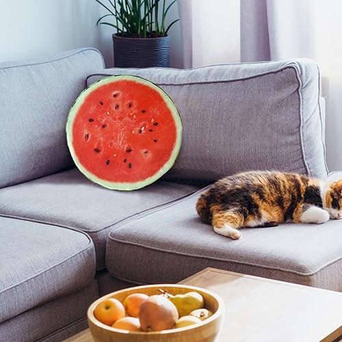 Samuliy Oreiller de Fruits, Oreiller de pastèque | Oreillers de Fruits farcis Ronds | Coussins décoratifs pastèque Orange Kiwi, Coussin de sièges de Chaise, Jouet de Chaise pour, canapé, canapé - Nail Gallerys