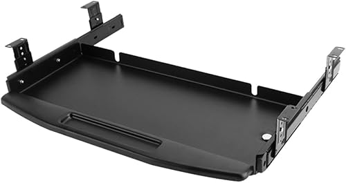 JISADER Plateau de clavier sous le bureau, tiroir de clavier coulissant, support de clavier ergonomique et facile à glisser pour la saisie, métal robuste, Noir - Nail Gallerys
