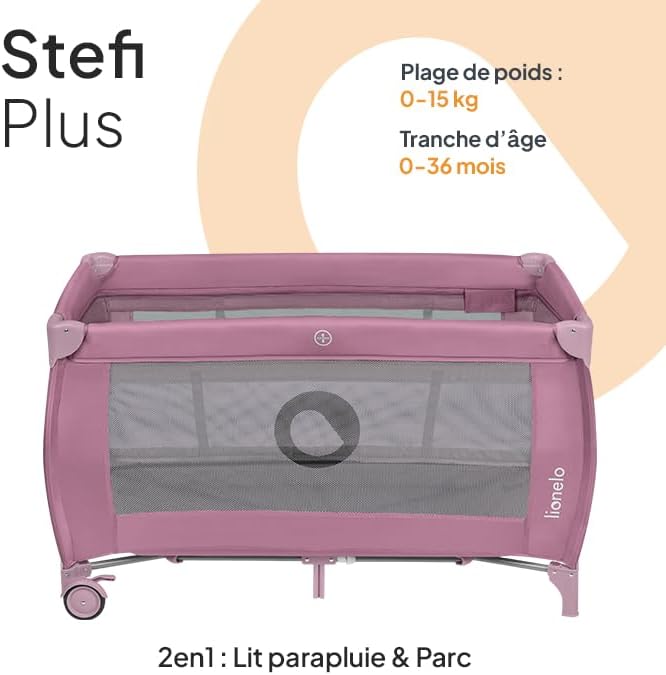 lionelo Stefi lit Bebe Parc Bebe jusqu'à 15 kg, entrée latérale, Dispositif de Protection Contre Le Pliage accidentel LockGuard, système de Pliage Rapide, Sac de Transport (Grey) - Nail Gallerys