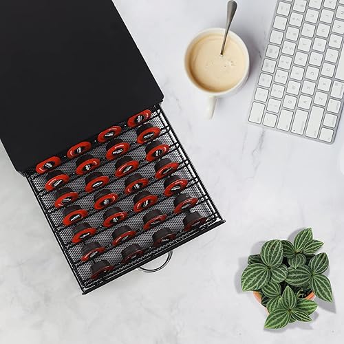 SYSYLY Porte Capsules Café,Support de dosette de café tiroir Compatible avec Lavazza Mio, Vertuoline,Tchibo Cafissimo, Caffitaly, Support pour Machine de Café, Capacité 40 Capsules. - Nail Gallerys