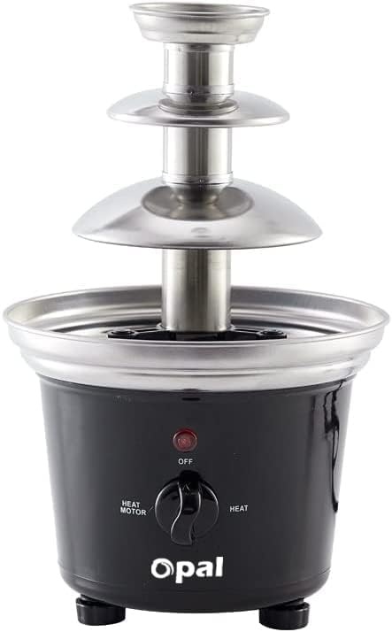 Salta fondues Fontaine à Chocolat sur 3 étages, 90w 0.5l Corps en Acier Inoxydable de Grande Taille avec un pot mélangeur à la base - Nail Gallerys