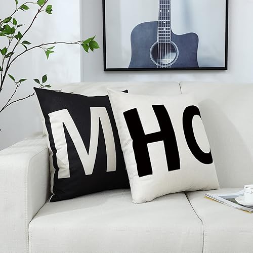 Housse De Coussin Lot de 4 45 x 45cm Love Home Coton et Lin Décoratif Taie d'oreiller pour Lit Voiture De La Maison Salon Chambre pour Canapé Chambre Jardin - Nail Gallerys