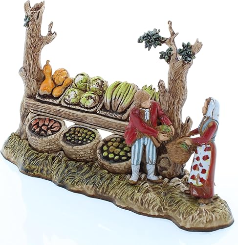 Moranduzzo Marchand de Fruits pour Crèche de 6 Cm Échelle 1:32 - Figurines de Crèche Indestructibles - Style 700', Peinture Finition à la Main, Produit Officiel, Fabriqué en Italie, Sculpteur M. Landi - Nail Gallerys