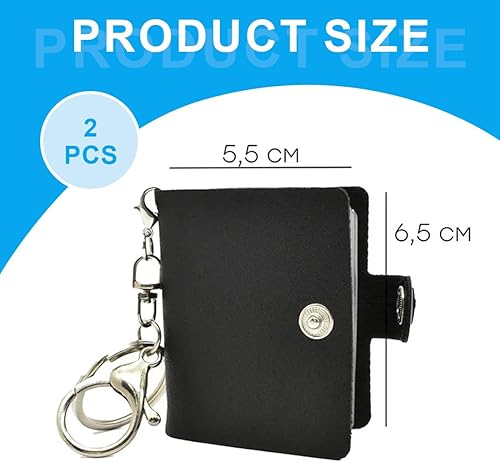 IKOPFLN 2 pièces 20 pochettes Mini album photo portable - Album photo de poche avec mousqueton - Stockage photos 2 pouces - Accessoire souvenir personnalisable - Nail Gallerys